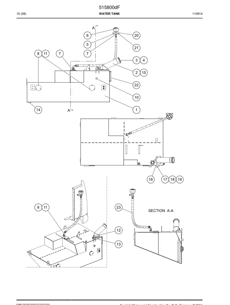 516890 516890 Heat exchanger - Sandvik Technical Drawing