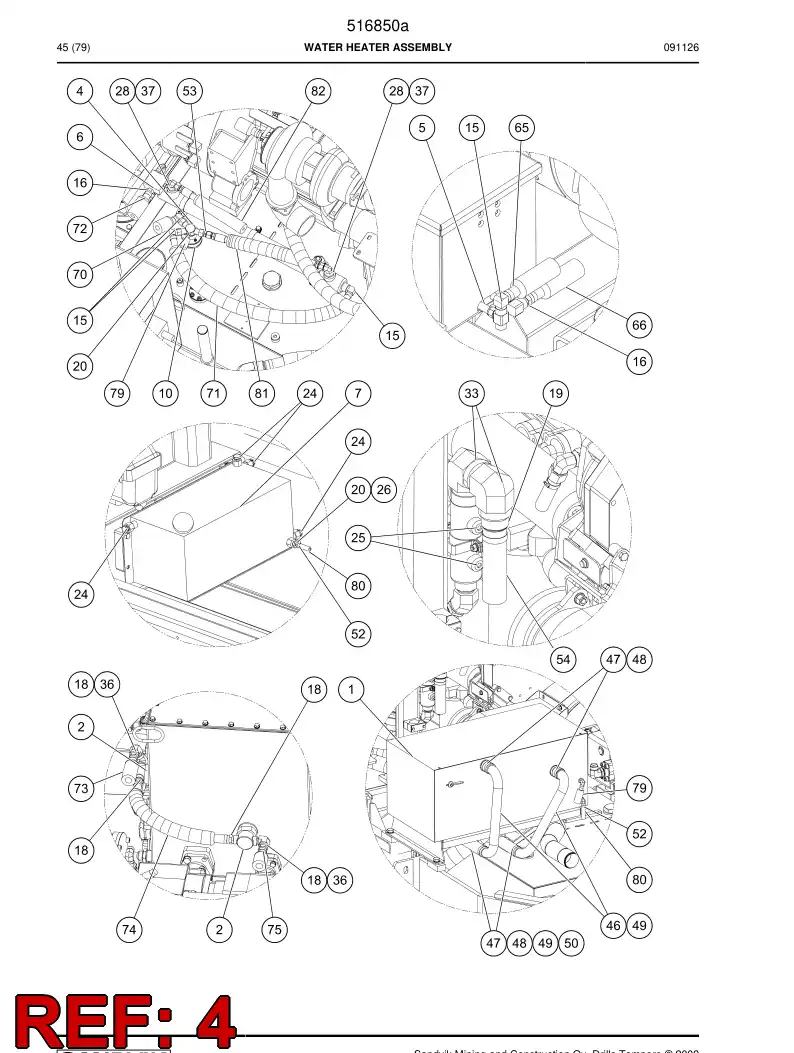 516892 516892 Diesel heater - Sandvik Technical Drawing