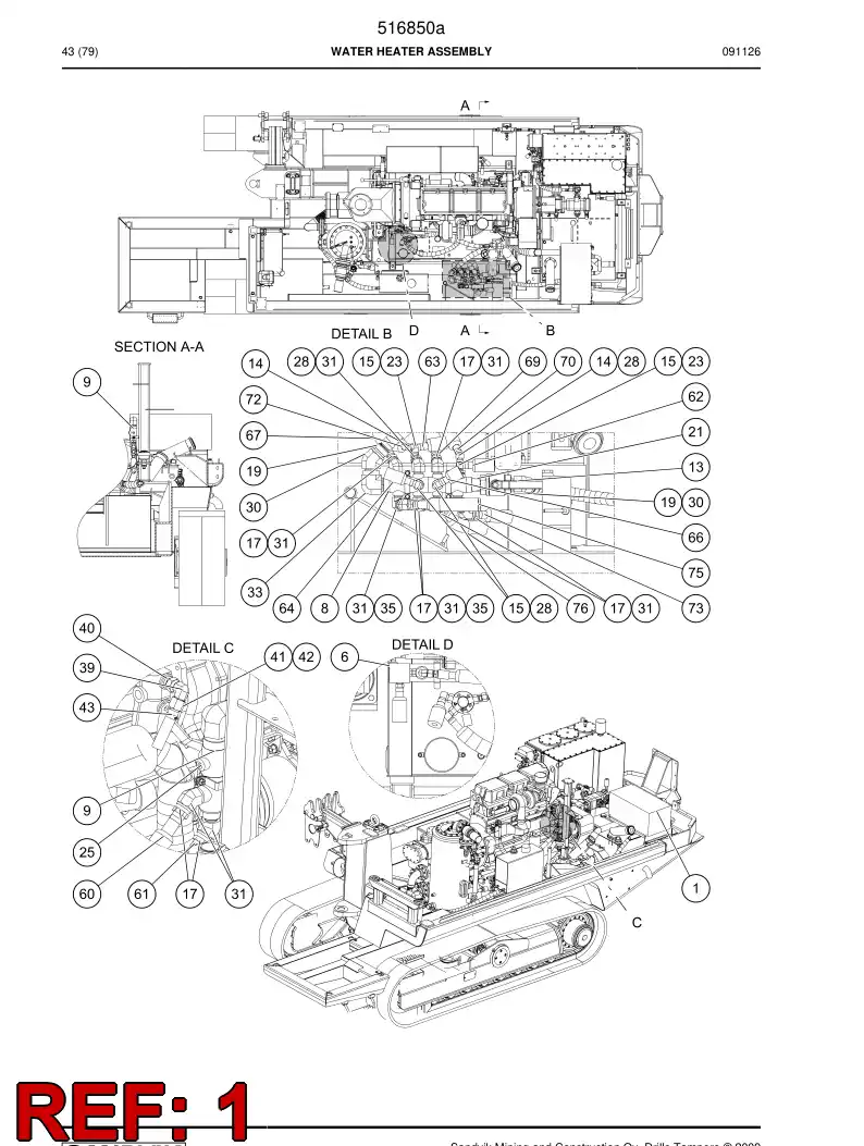 516899 516899 Heater - Sandvik Technical Drawing