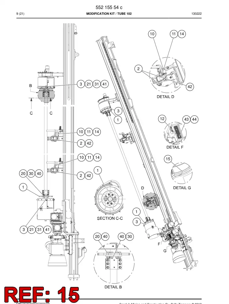 516995 516995 Rubber seal - Sandvik Technical Drawing