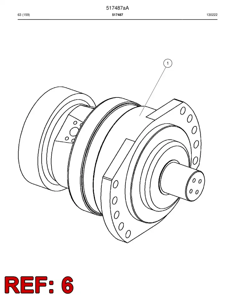 517487a 517487a Hydraulic Motor, Radial PISTON - Sandvik Technical Drawing
