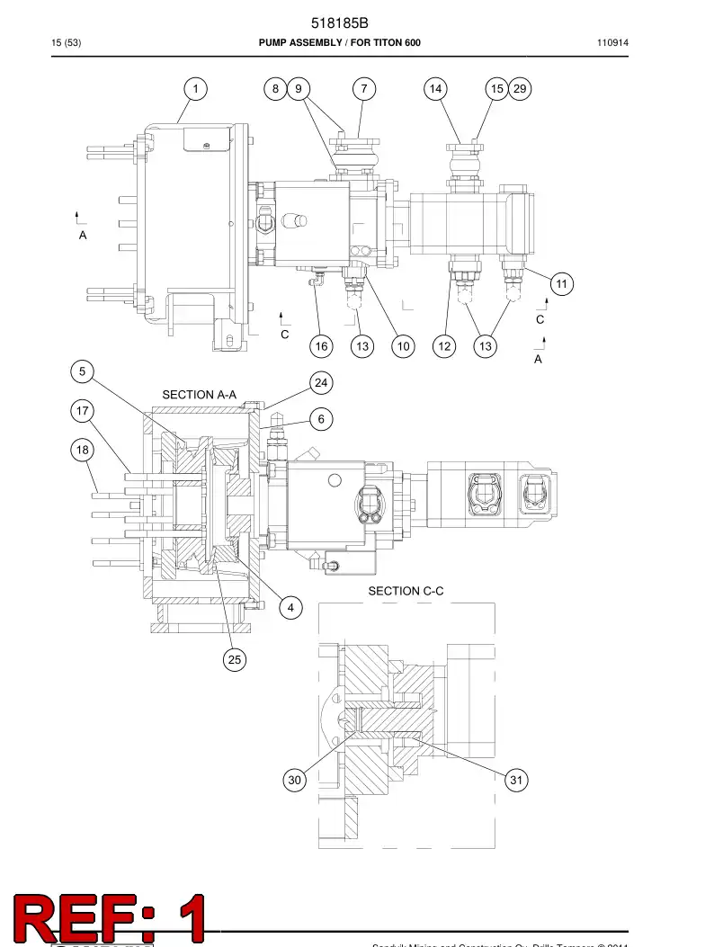518190 518190 Pump housing - Sandvik Technical Drawing