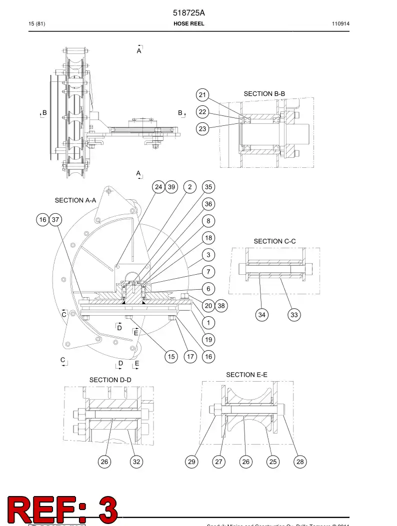 518216 518216 Hose reel - Sandvik Technical Drawing