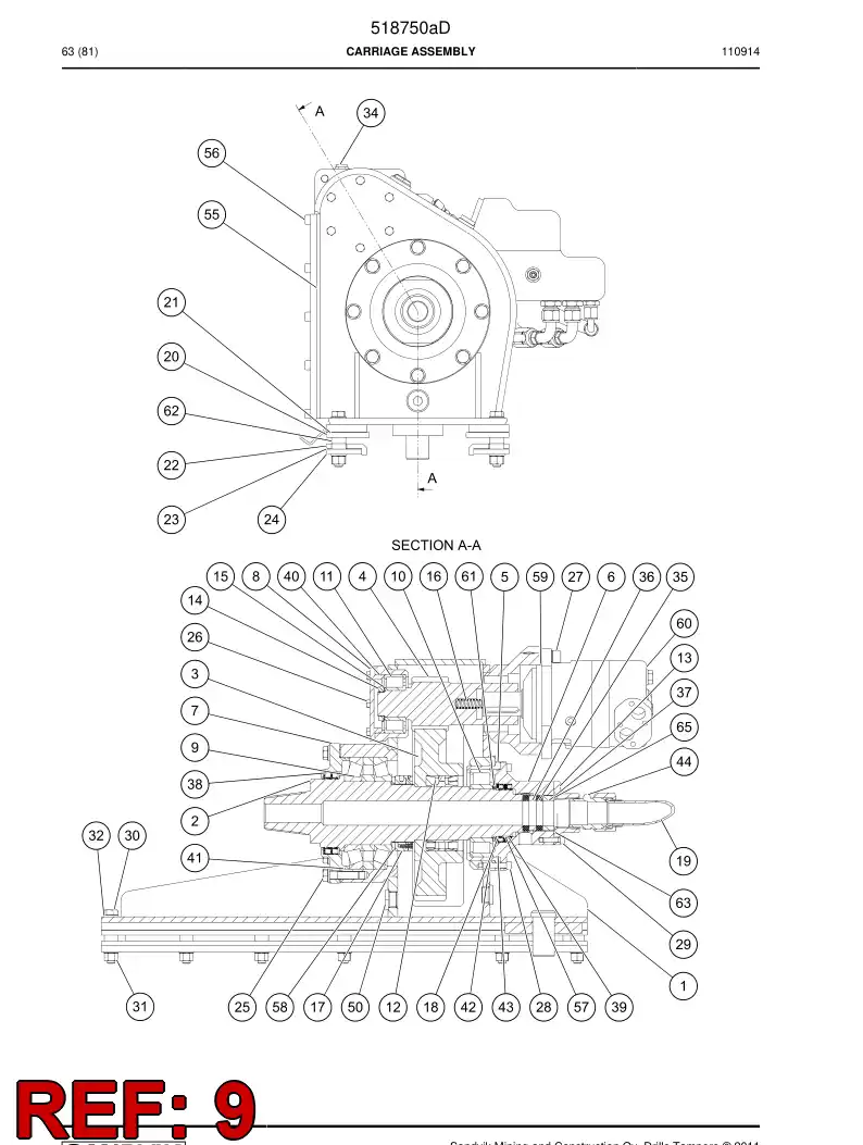 518292 518292 Bearing - Sandvik Technical Drawing