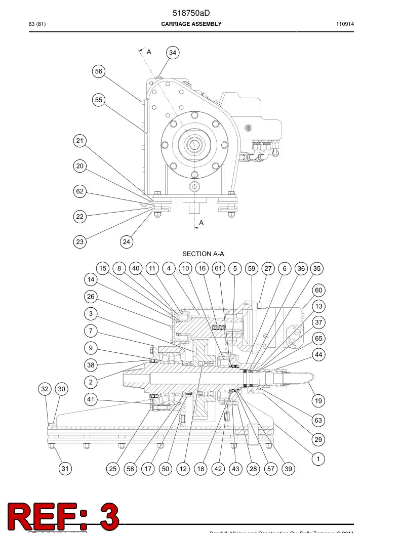 518299 518299 Gear wheel - Sandvik Technical Drawing