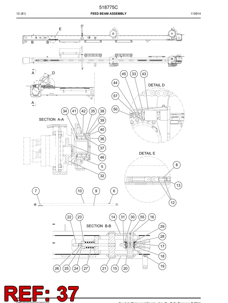 518337 518337 Retaining ring - Sandvik Technical Drawing