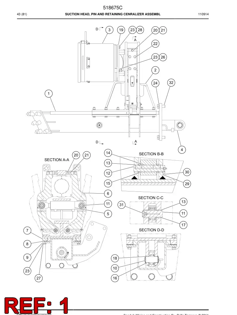 518676 518676 Pedestal - Sandvik Technical Drawing