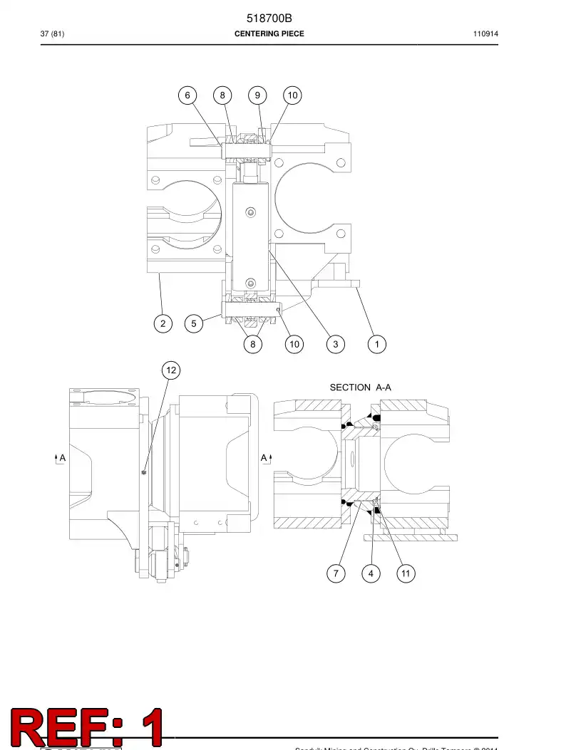 518701 518701 CENTERING PIECE - Sandvik Technical Drawing