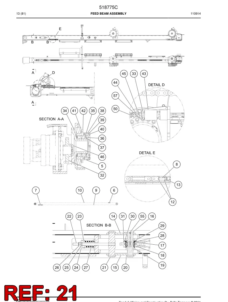 518706 518706 Shaft - Sandvik Technical Drawing