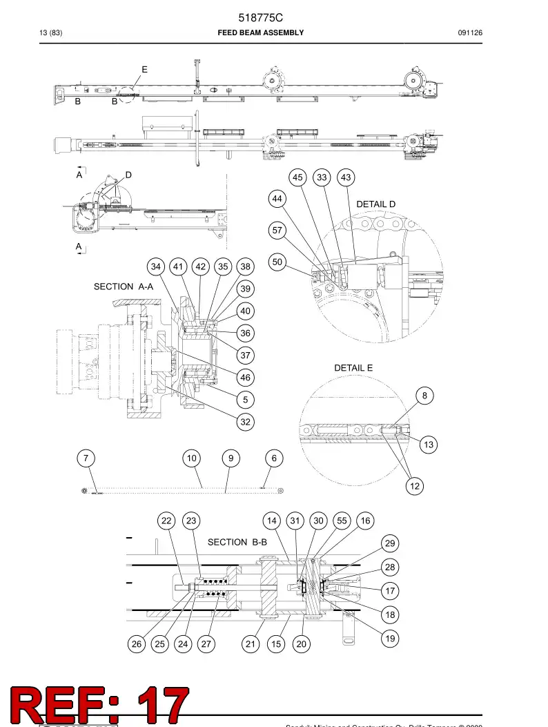 518707 518707 Sprocket wheel - Sandvik Technical Drawing