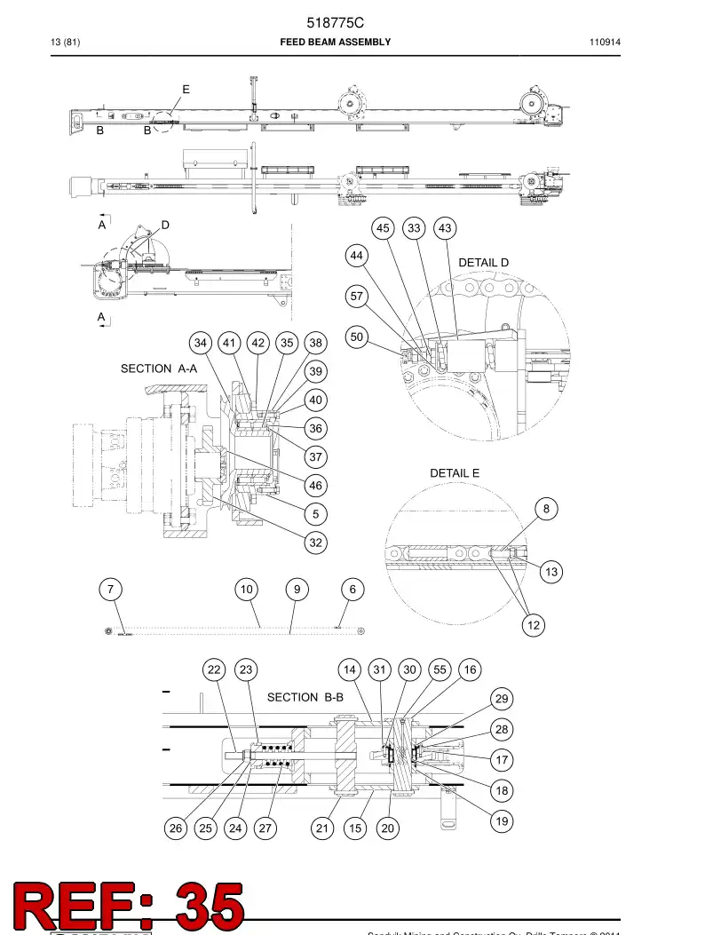 518791 518791 Bearing - Sandvik Technical Drawing