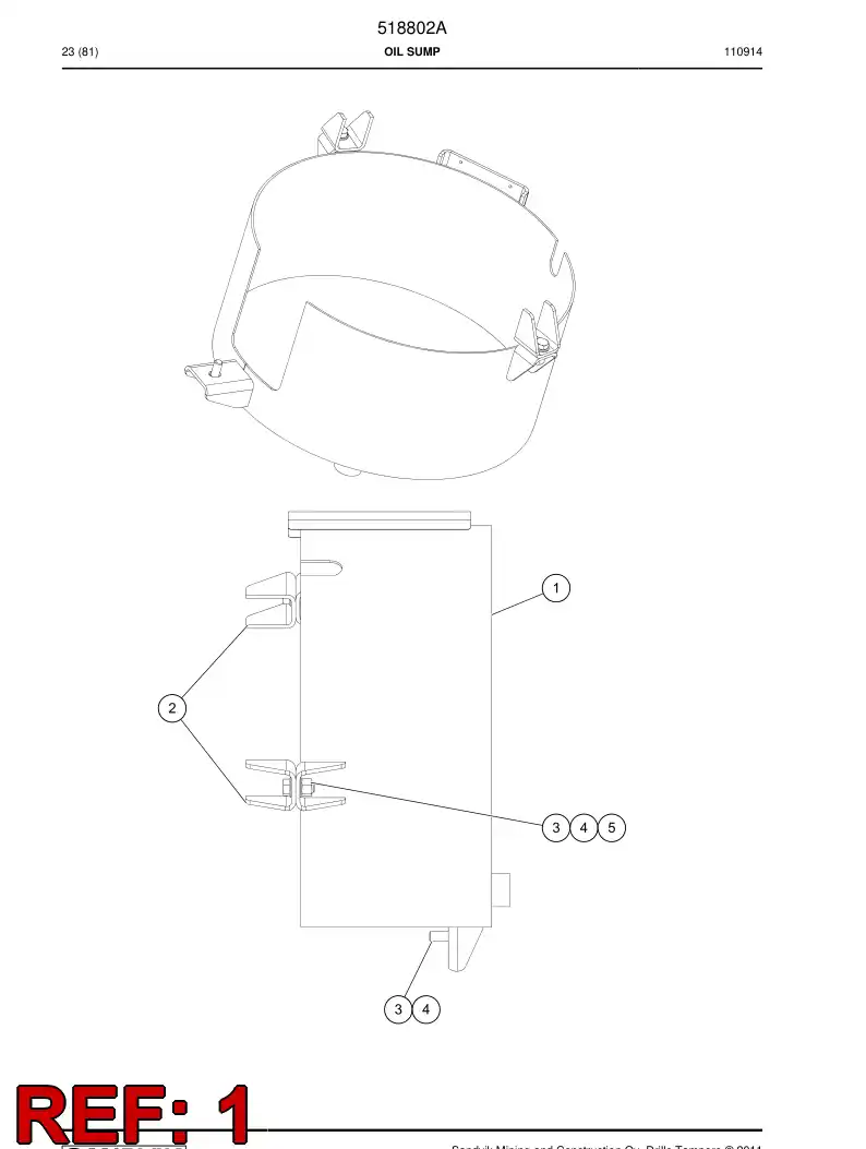518803 518803 OIL SUMP - Sandvik Technical Drawing