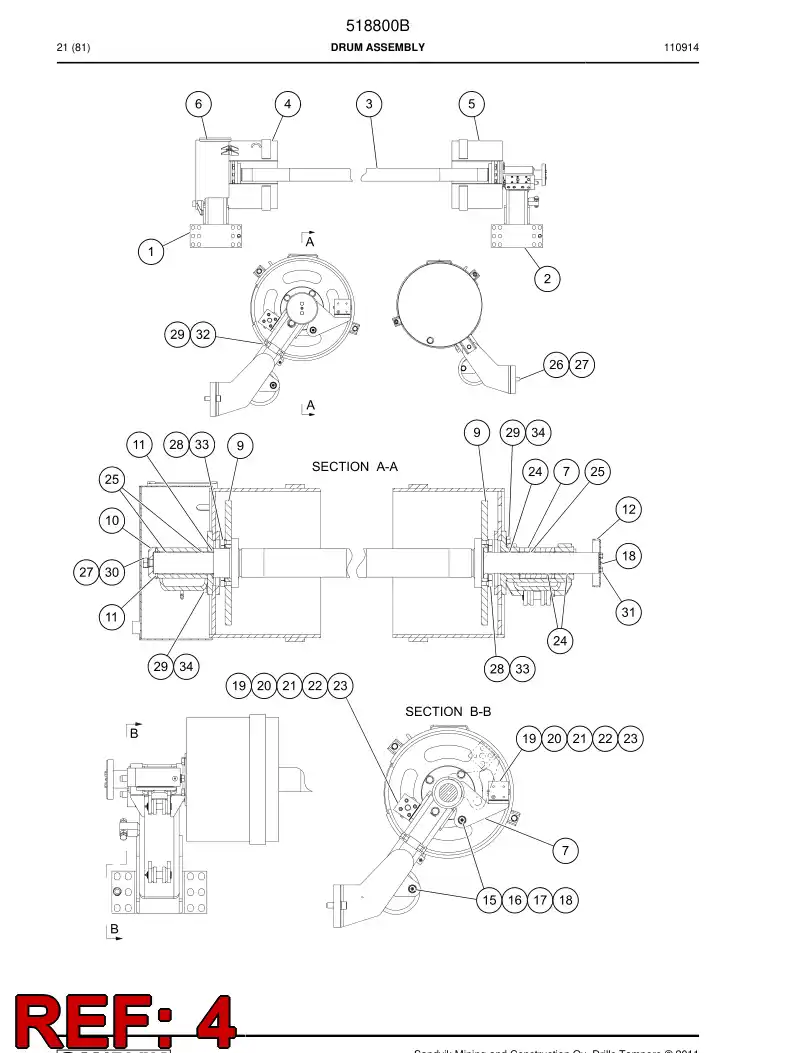 518815 518815 DRUM - Sandvik Technical Drawing