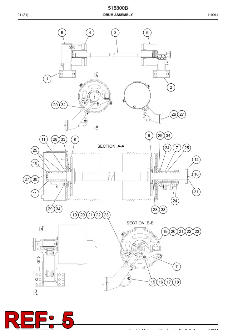 518820 518820 DRUM - Sandvik Technical Drawing