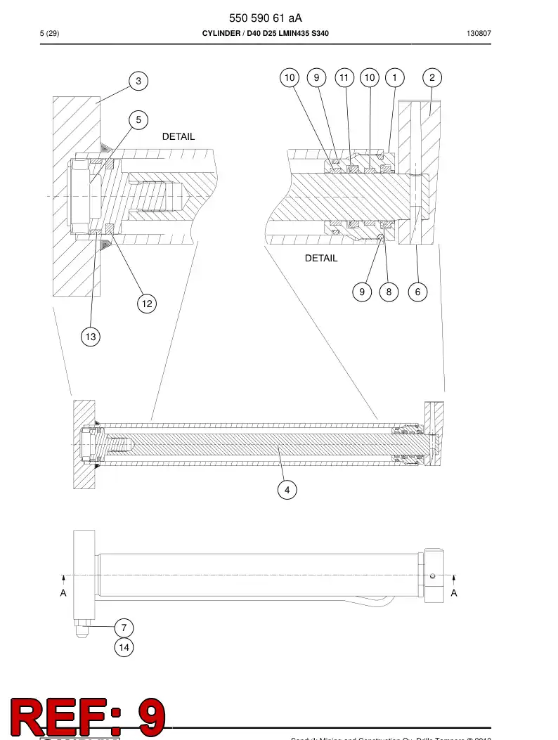 52213100a 522 131 00a O-Ring - Sandvik Technical Drawing