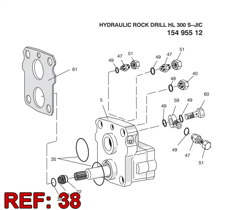 52215120 522 151 20 O-RING - Sandvik Technical Drawing
