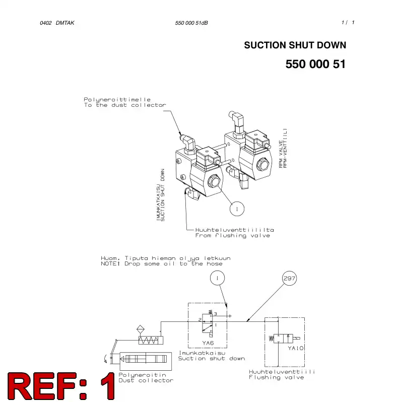 55000052 550 000 52 AIR VALVE - Sandvik Technical Drawing