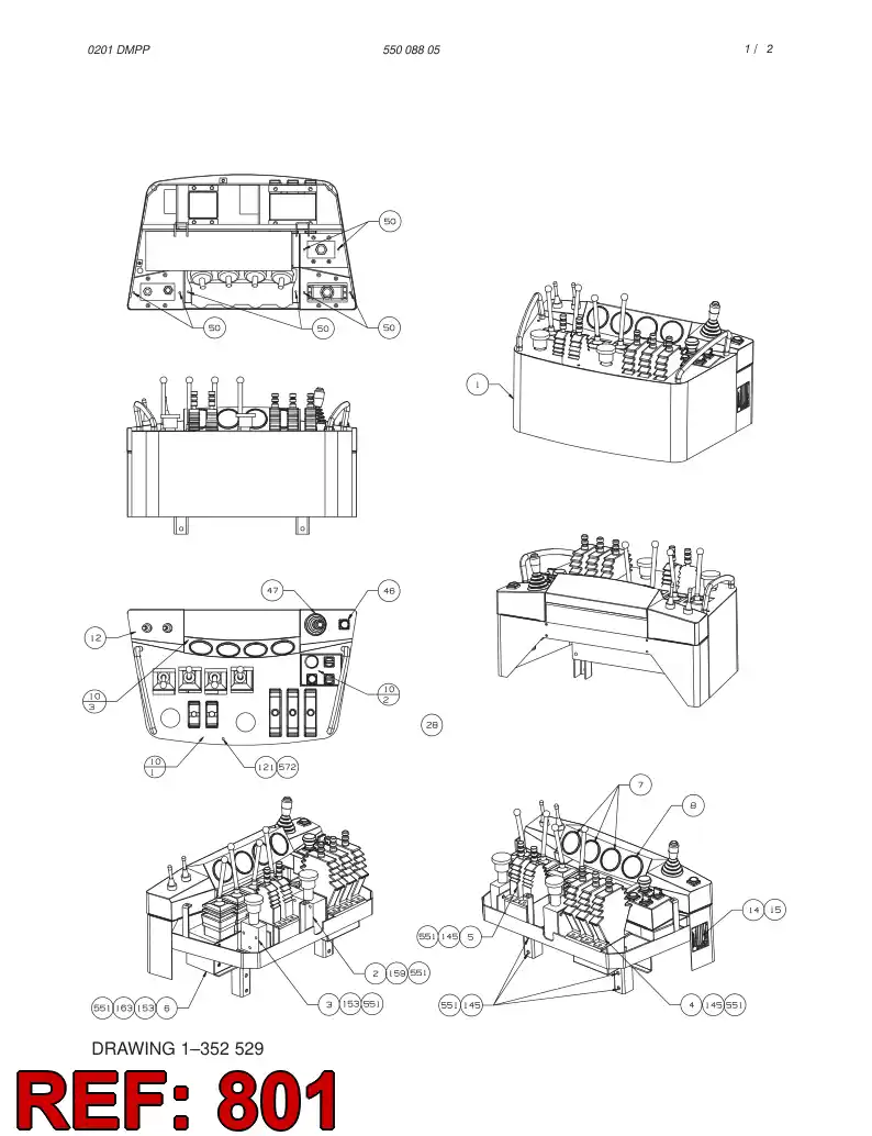 55000103 550 001 03 HOSE ASSEMBLY - Sandvik Technical Drawing