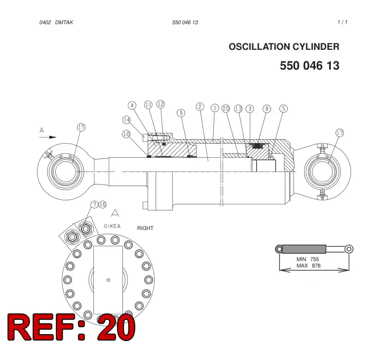 55000116 550 001 16 SPACER - Sandvik Technical Drawing