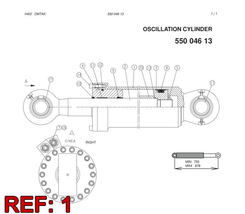 55000128 550 001 28 CYLINDER TUBE - Sandvik Technical Drawing