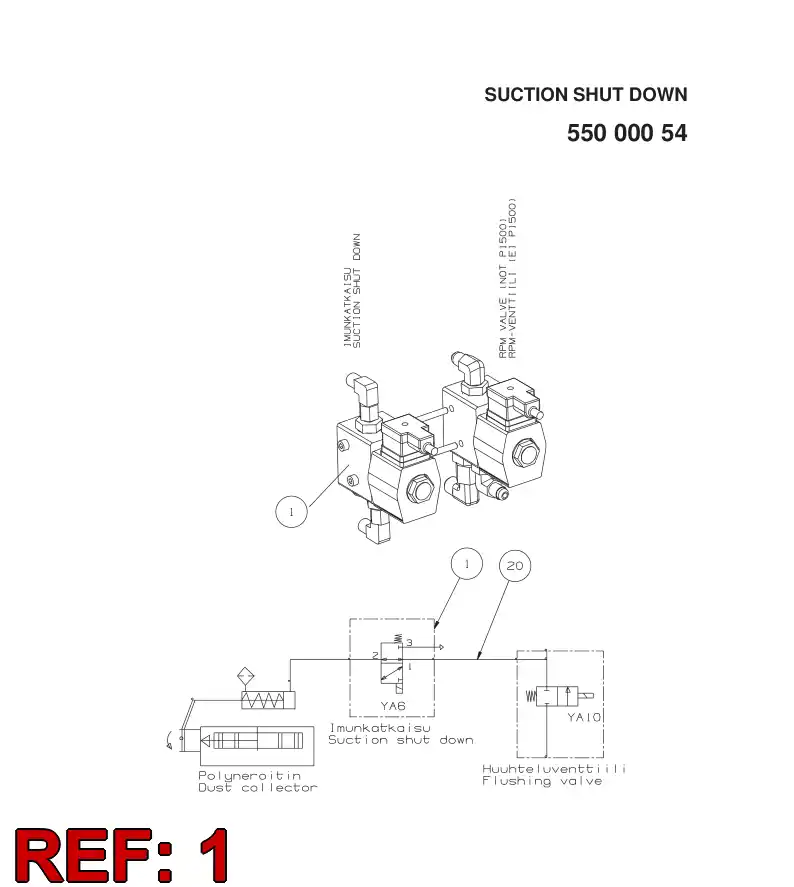 55000201 550 002 01 AIR VALVE - Sandvik Technical Drawing