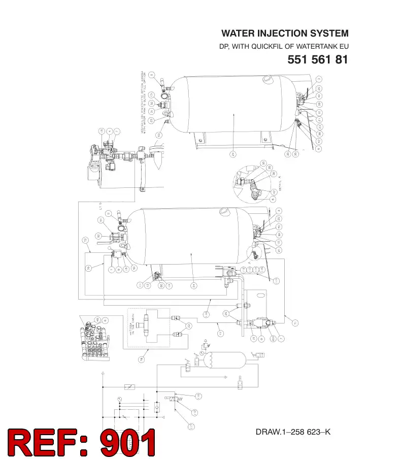55000205 550 002 05 Quickfill of the water tank - Sandvik Technical Drawing
