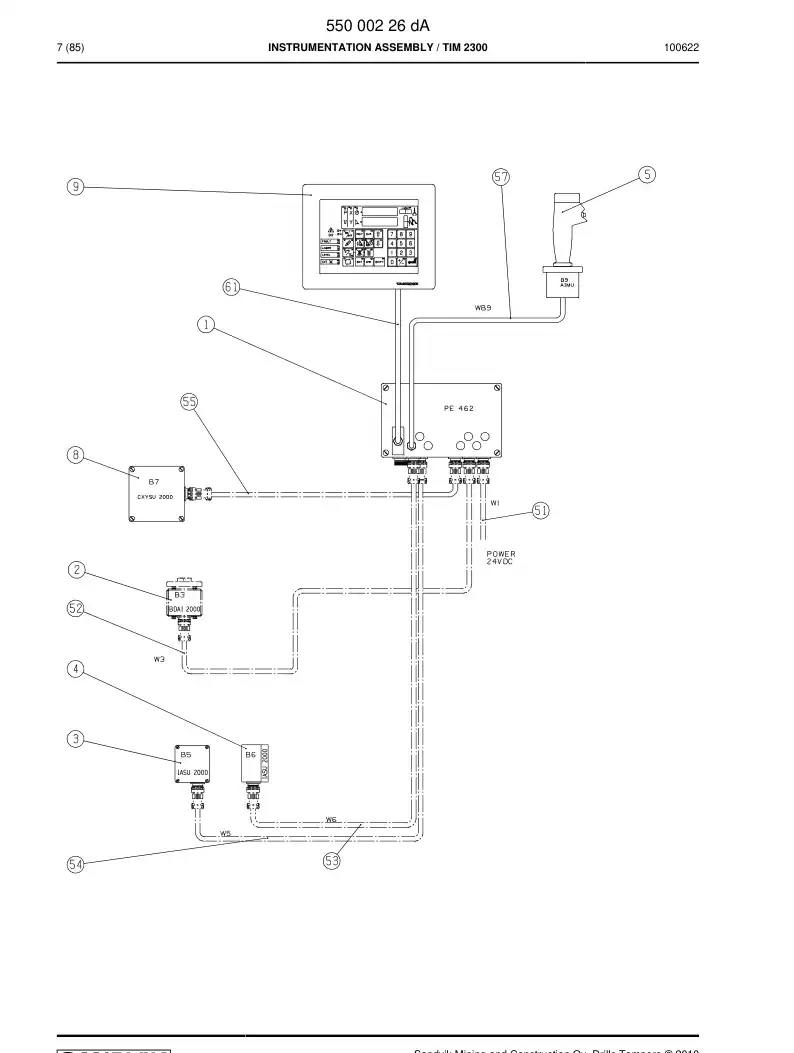 55000226d 550 002 26d INSTRUMENTATION ASSEMBLY - Sandvik Technical Drawing