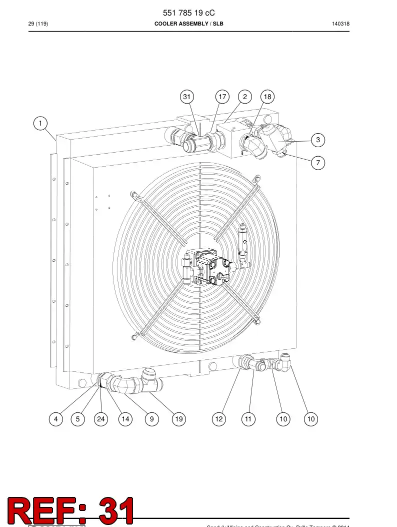 55000448a 550 004 48a Adapter, Tee - Sandvik Technical Drawing