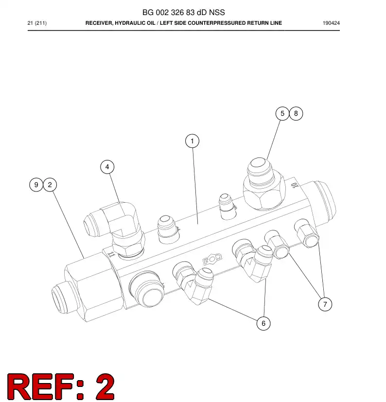 55000449 550 004 49 Adapter, Hydraulic - Sandvik Technical Drawing