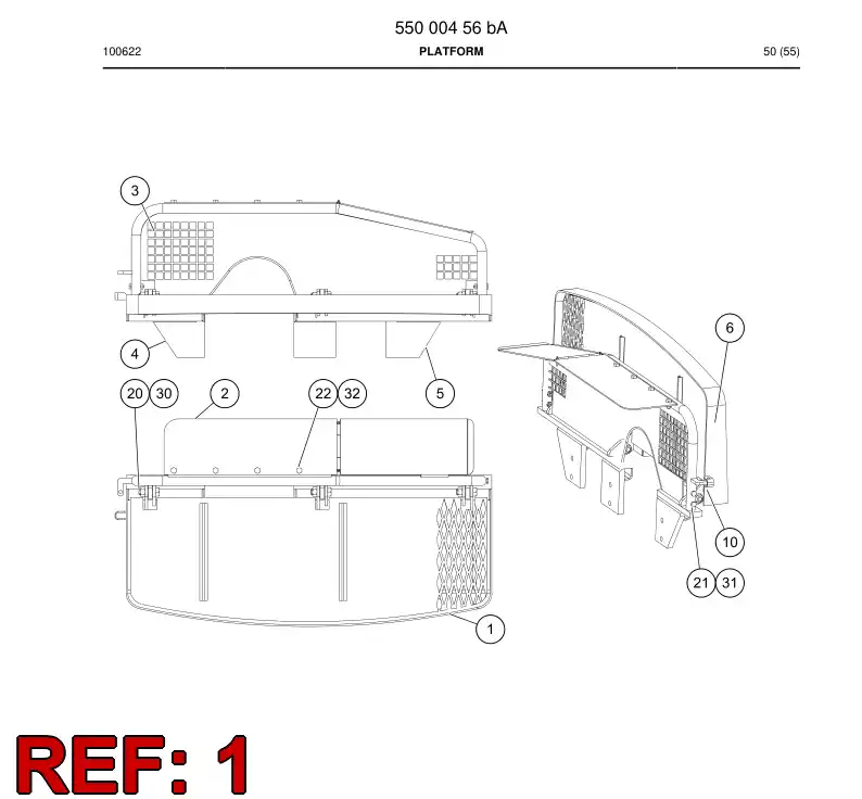 55000450 550 004 50 Platform - Sandvik Technical Drawing