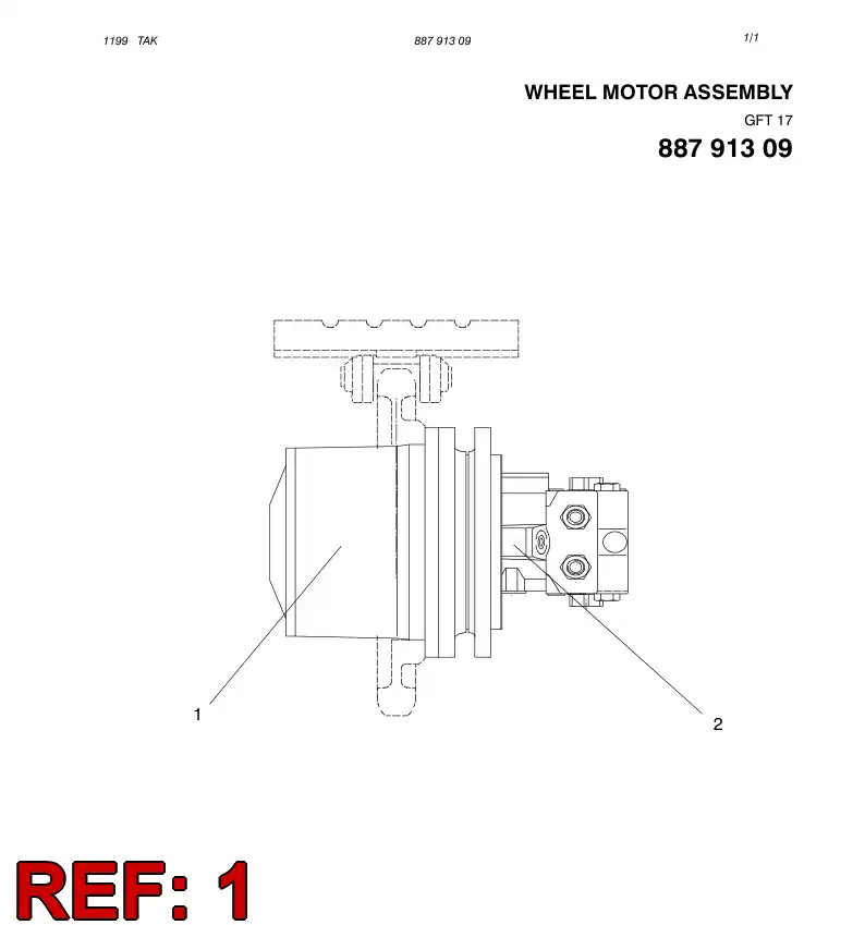 55000499 550 004 99 WHEEL MOTOR - Sandvik Technical Drawing