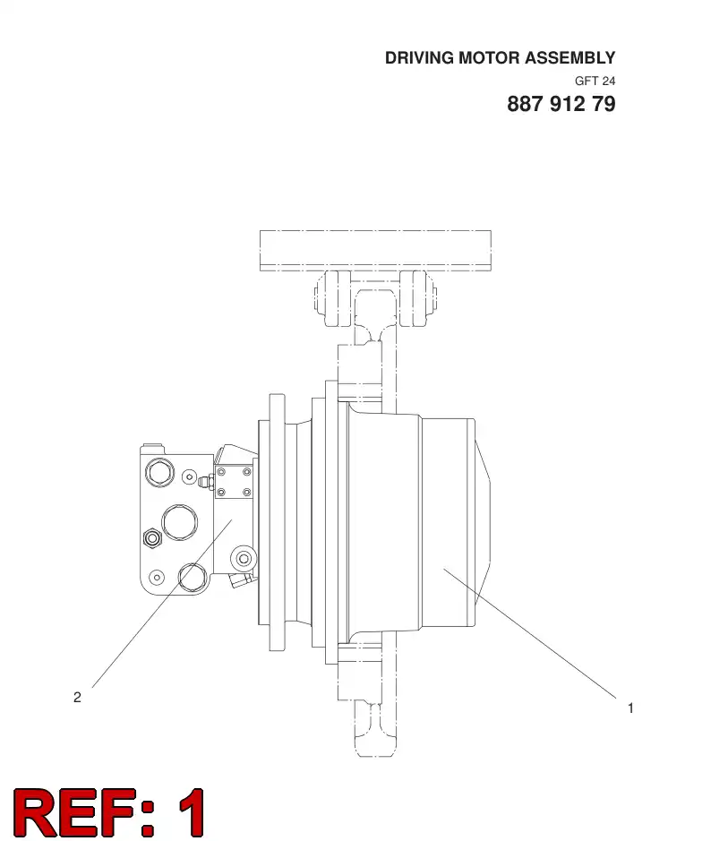 55000500 550 005 00 WHEEL MOTOR - Sandvik Technical Drawing