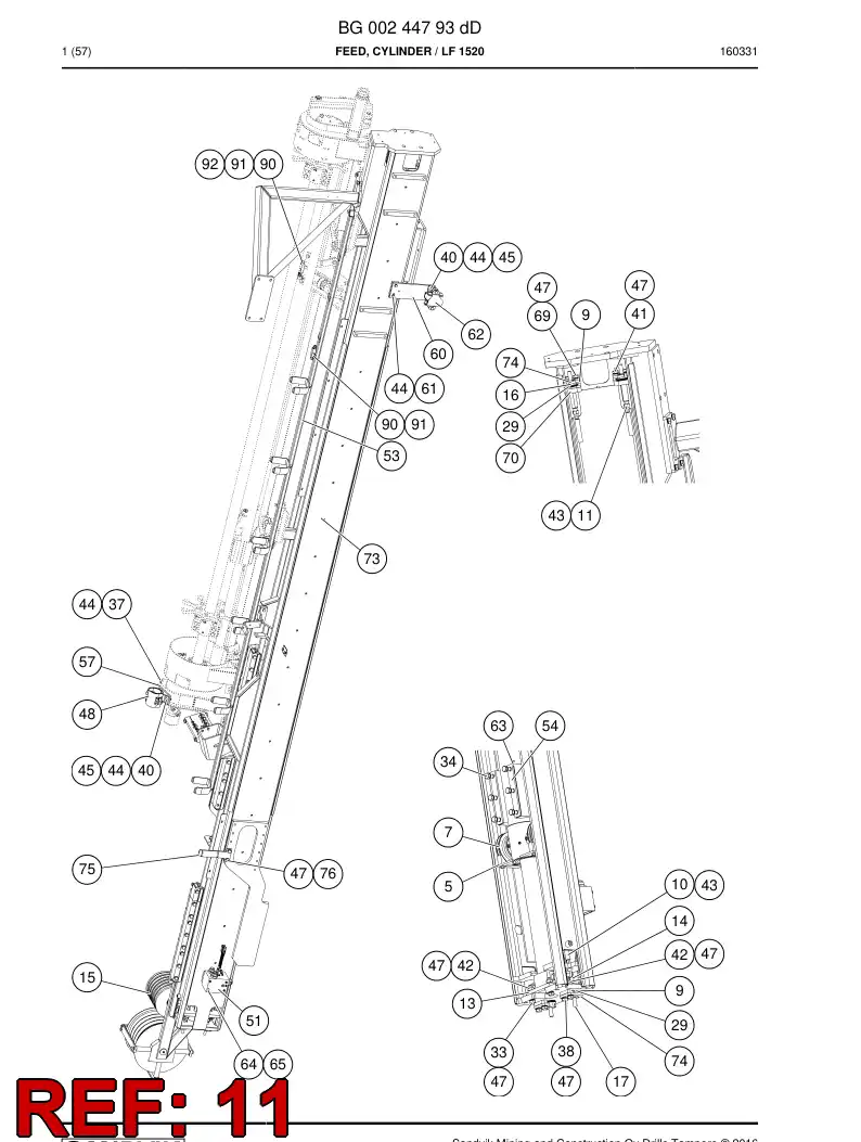 55000533g 550 005 33g Wire Rope - Sandvik Technical Drawing