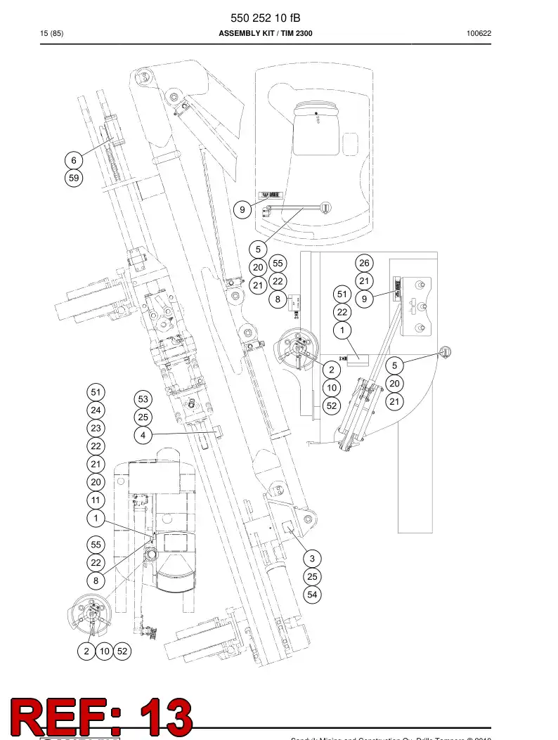 55000551a 550 005 51a Support - Sandvik Technical Drawing