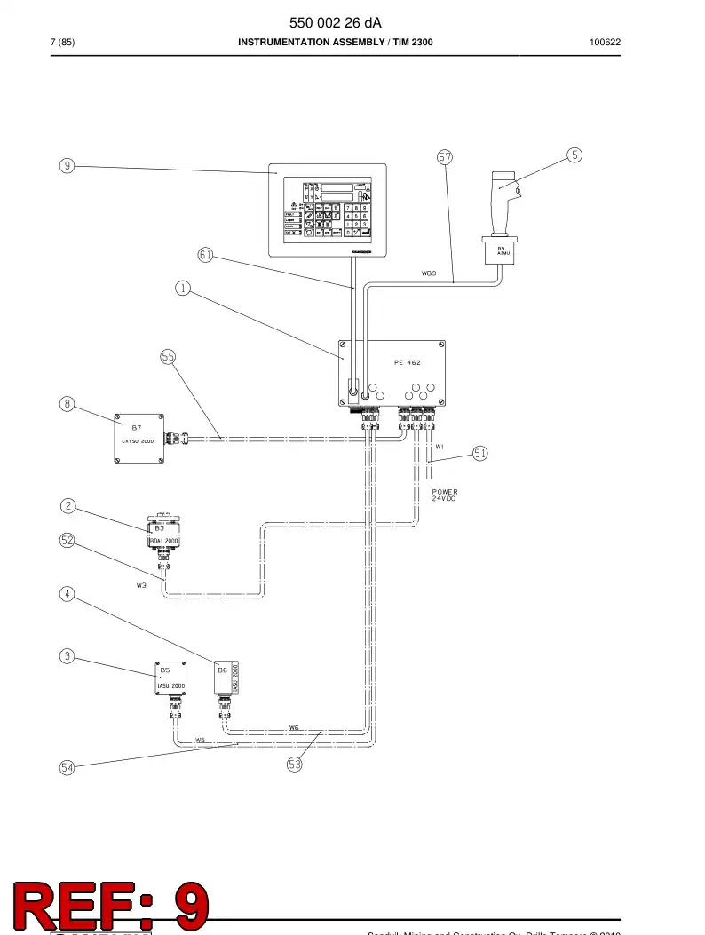 55000633b 550 006 33b OPERATOR TERMINAL - Sandvik Technical Drawing