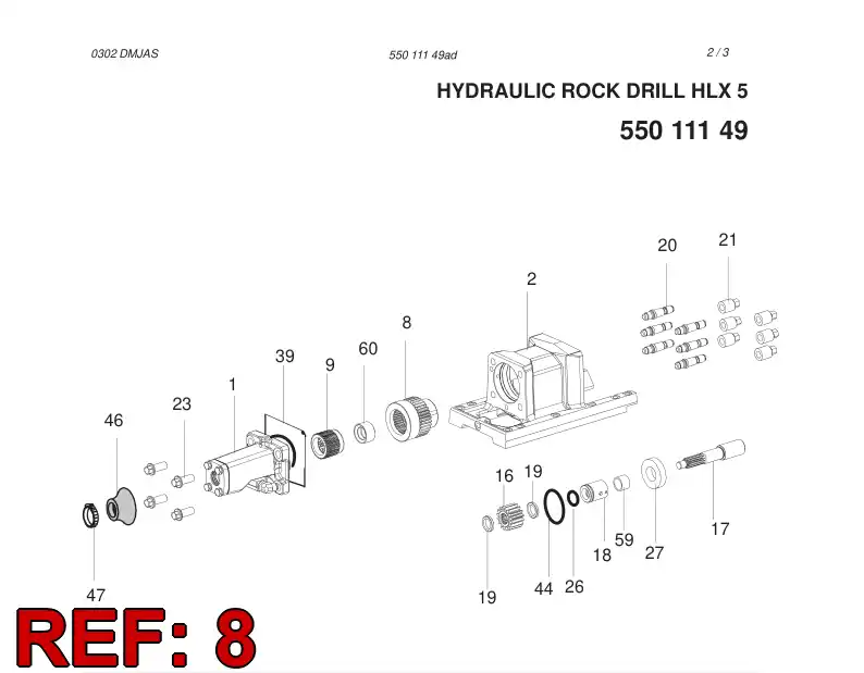 55000756 550 007 56 ROTATION BUSHING - Sandvik Technical Drawing