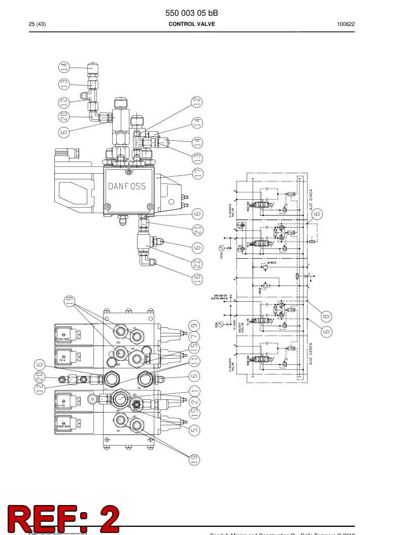 55000779 550 007 79 Adapter - Sandvik Technical Drawing