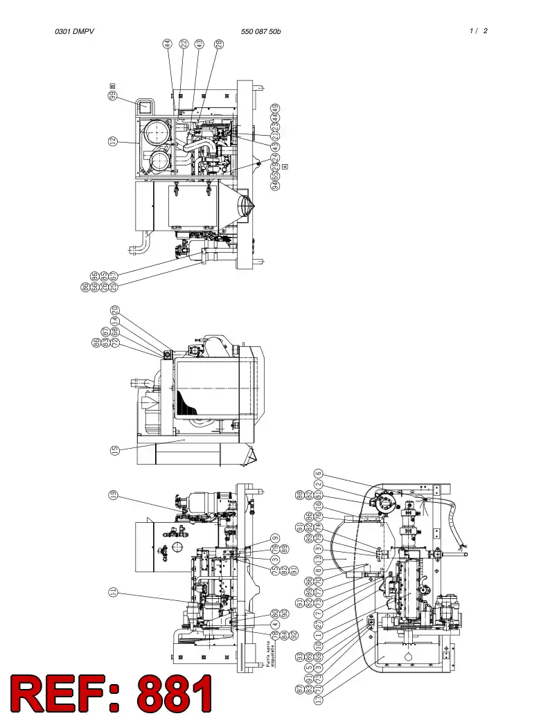55000804 550 008 04 HOSE SET - Sandvik Technical Drawing