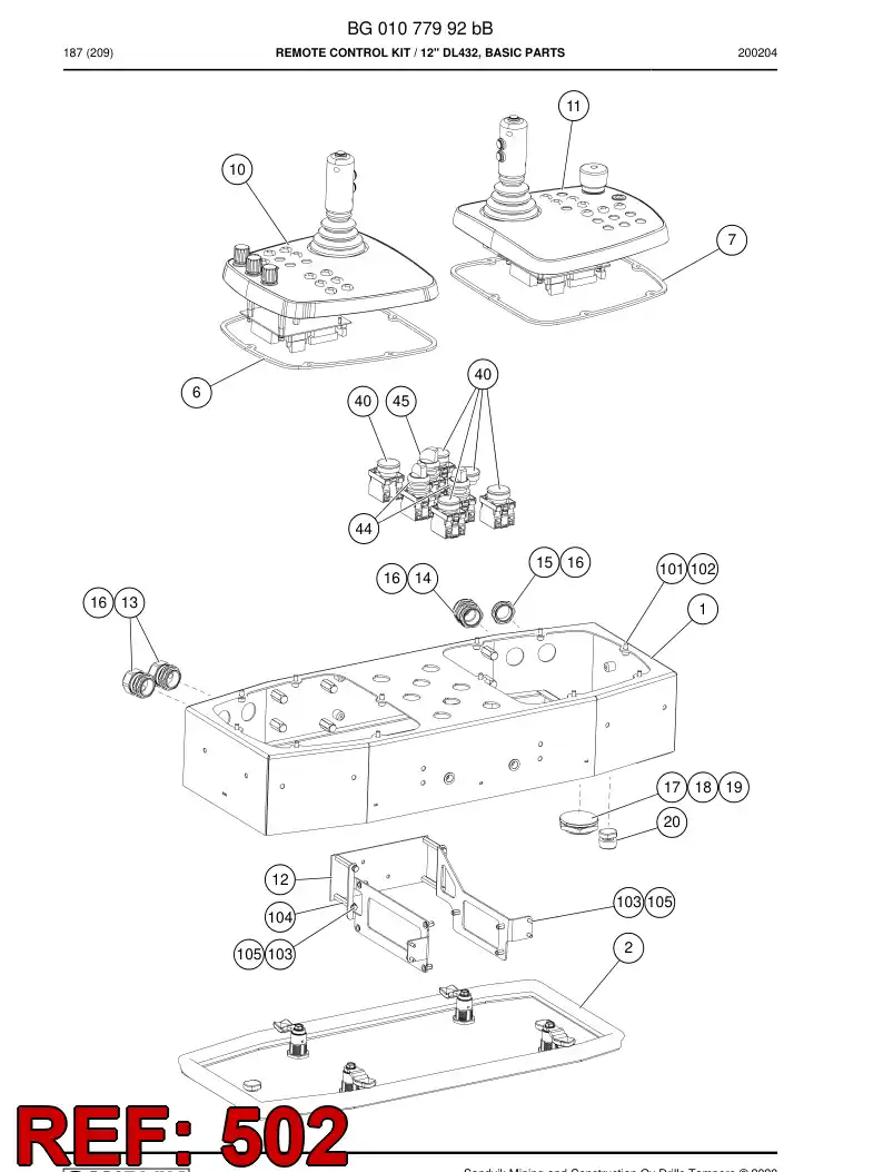 55000902a 550 009 02a Cable Assembly - Sandvik Technical Drawing