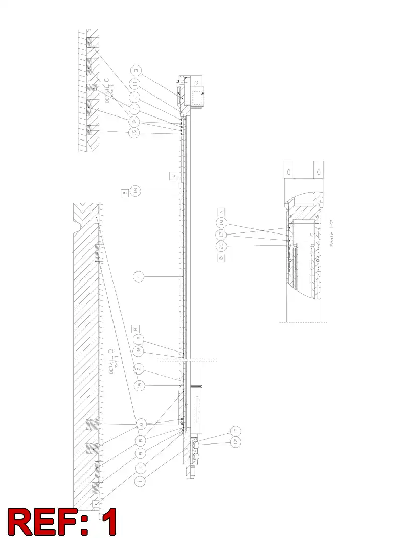 55000919 550 009 19 PISTON PISTON ROD - Sandvik Technical Drawing
