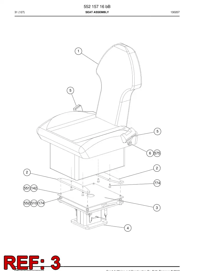 55000987a 550 009 87a Rotary Drilling Device - Sandvik Technical Drawing