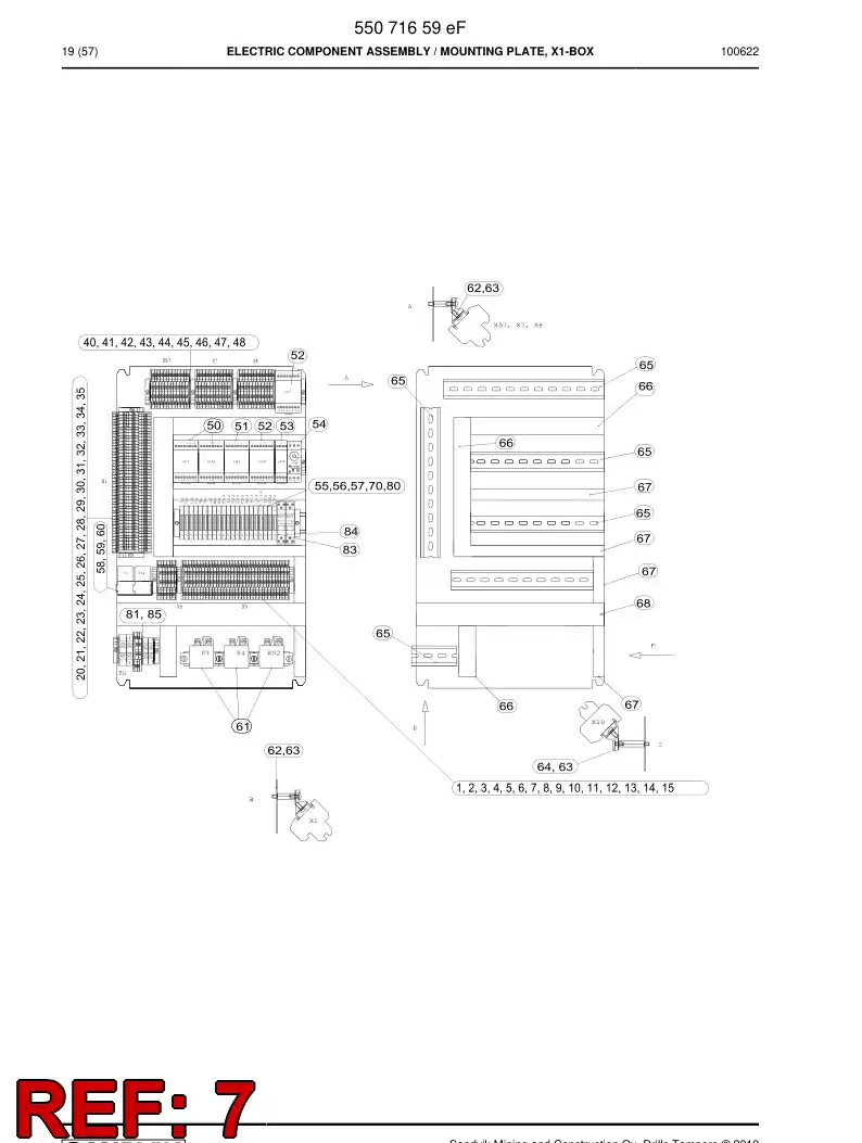55000993 550 009 93 Terminal marking strip - Sandvik Technical Drawing