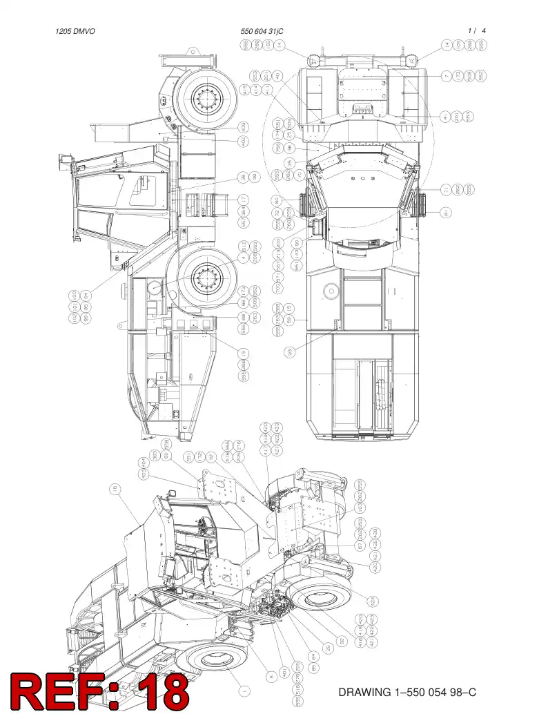 55001026 550 010 26 CABIN MOUNTING - Sandvik Technical Drawing