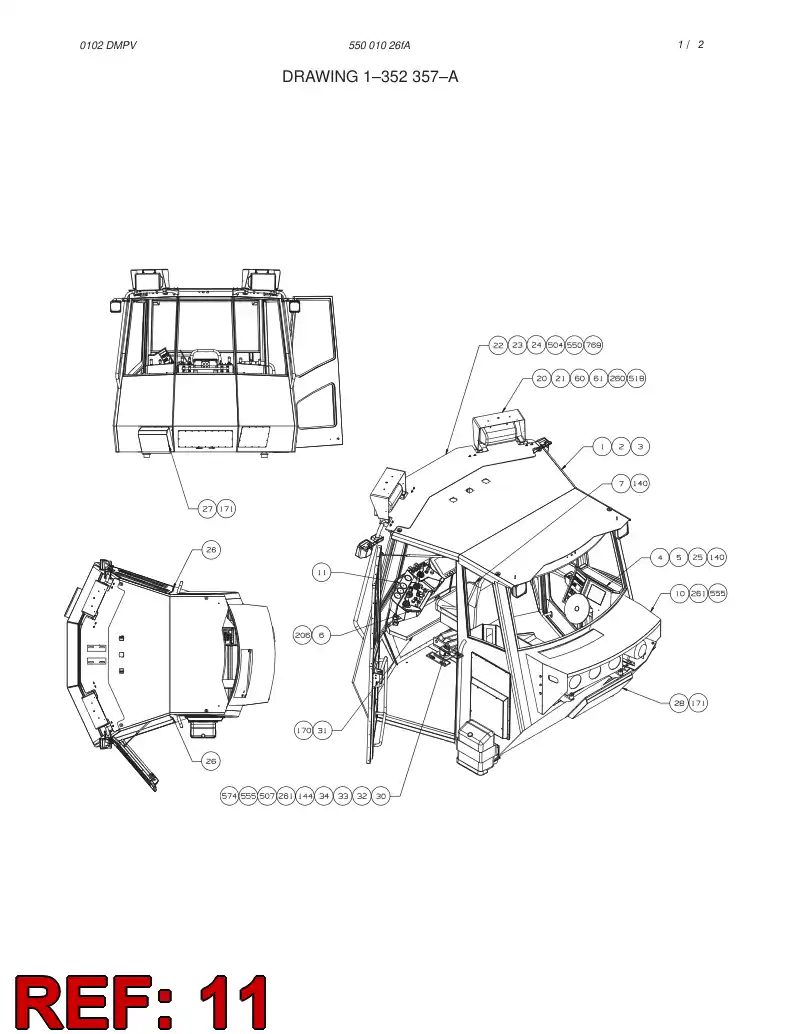 55001054 550 010 54 GAUGE ASSEMBLY - Sandvik Technical Drawing