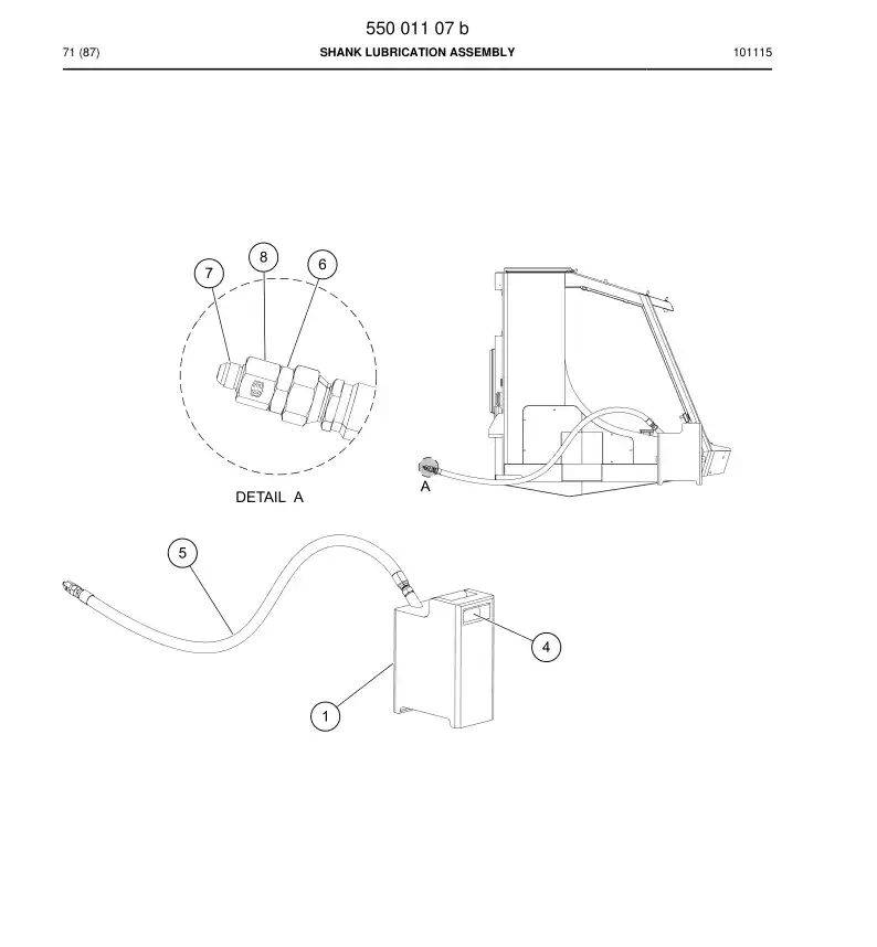 55001107b 550 011 07b Shank lubrication assembly - Sandvik Technical Drawing