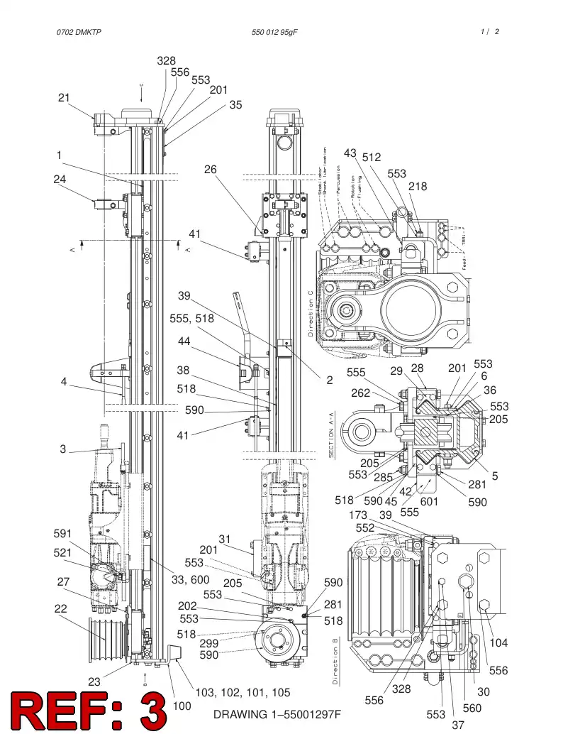 55001173 550 011 73 WIRE ROPE - Sandvik Technical Drawing
