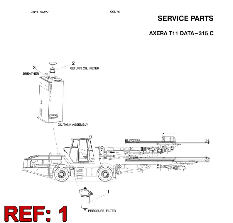 55001258 550 012 58 FILTER CARTRIDGE - Sandvik Technical Drawing