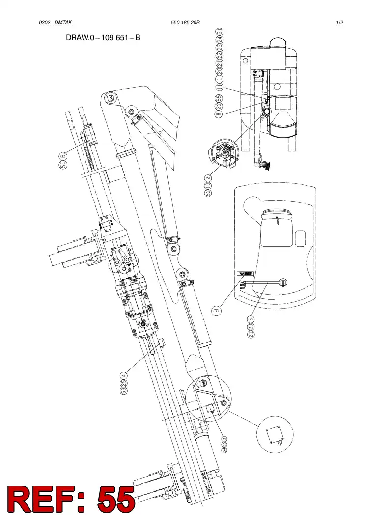 55001277 550 012 77 Cable assembly - Sandvik Technical Drawing