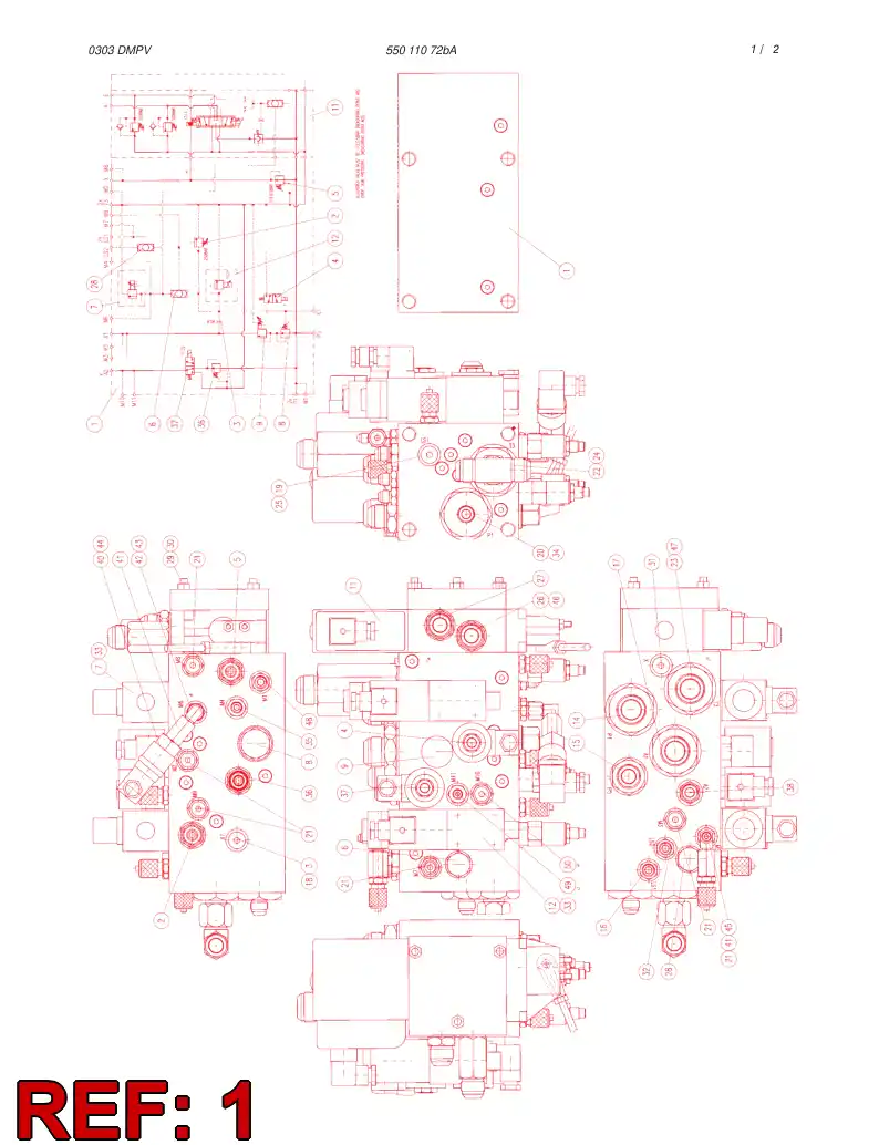55001408 550 014 08 VALVE ASSEMBLY - Sandvik Technical Drawing