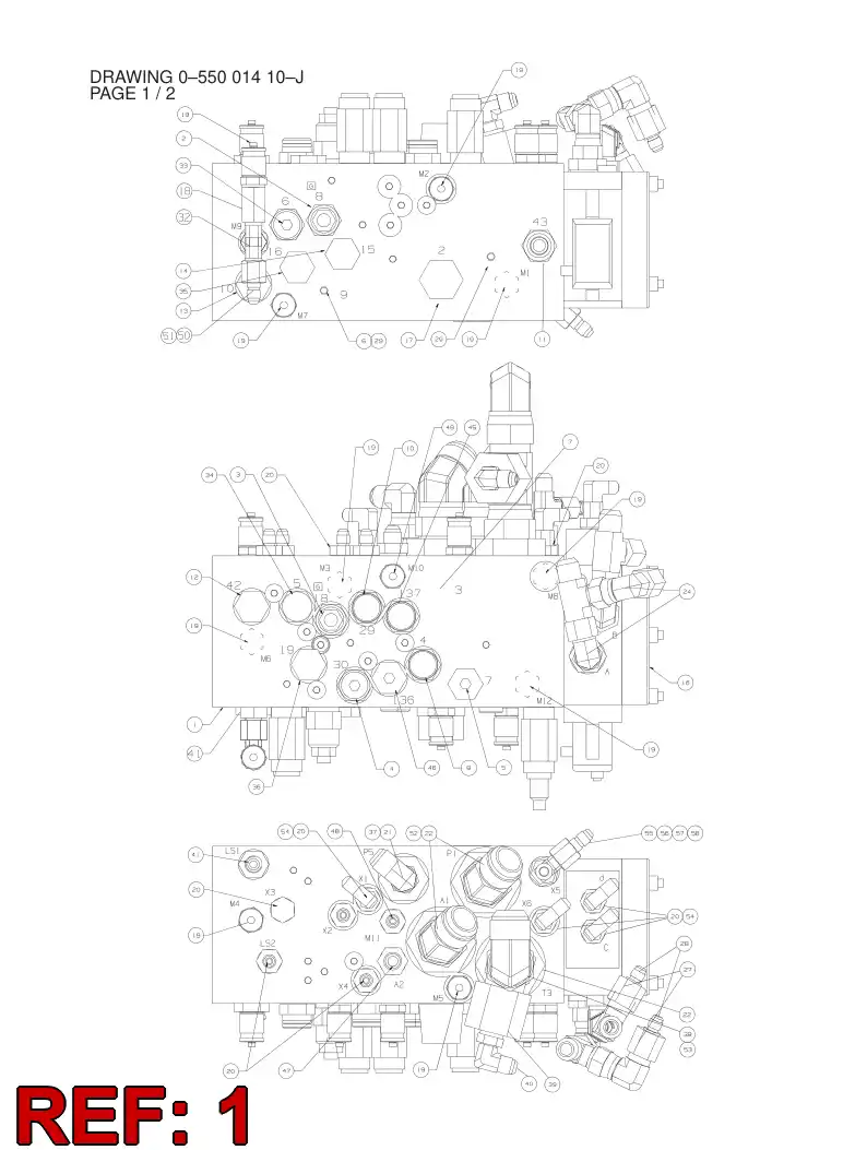 55001418 550 014 18 VALVE ASSEMBLY - Sandvik Technical Drawing